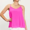 Back Strap Detail Pleated Cami