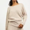 Boatneck Ribbed Knit Sweater