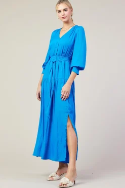 Button Detail Tiered Maxi Dress