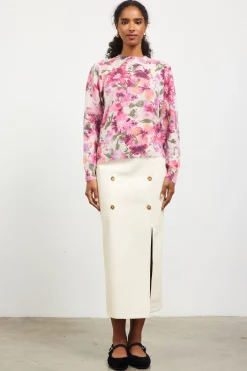 Camelia Floral Print Sweater