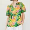Celine Floral Print Bubble Sleeve Top