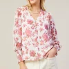 Ceres Floral Print Smocked Detail Top