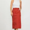 Cotton Twill Cargo Skirt