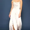 Cowl Neckline Satin Jumpsuit