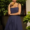 Criss Cross Back Tie Midi Dress