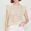 Crochet Flutter Sleeve Top