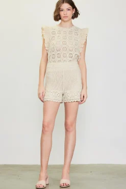 Crochet Flutter Sleeve Top