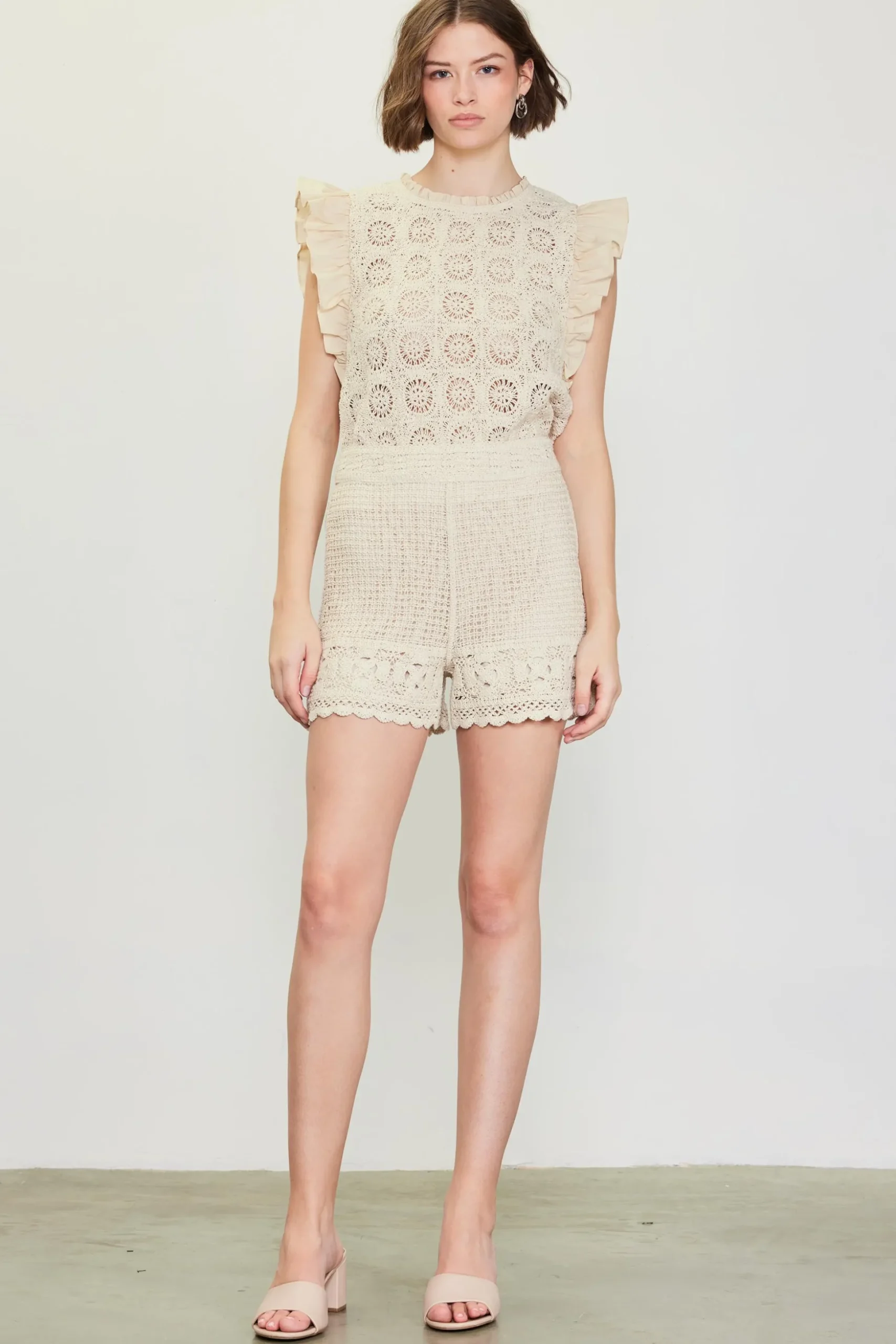 Crochet Flutter Sleeve Top