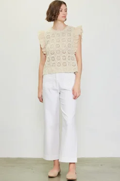Crochet Flutter Sleeve Top