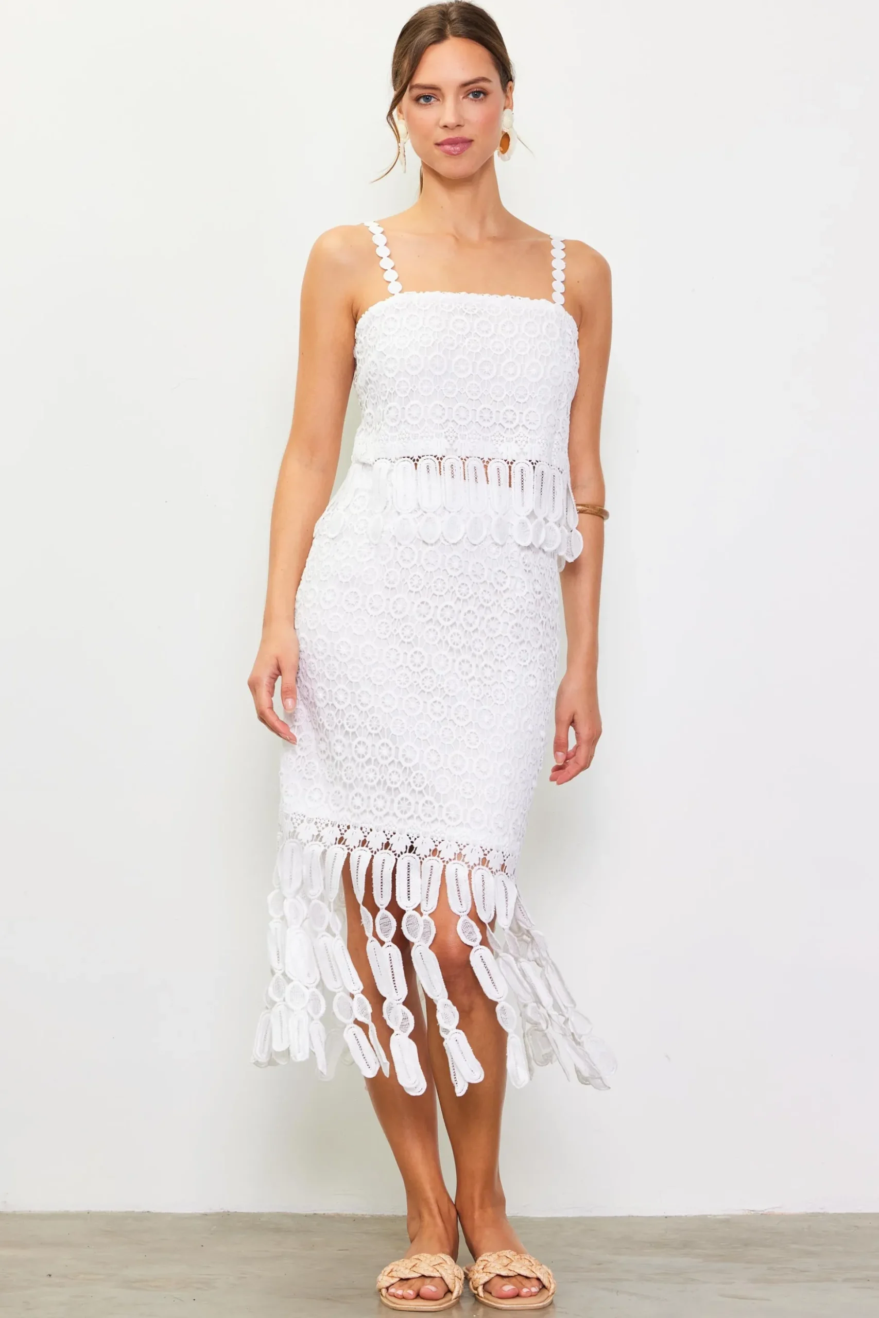 Crochet Midi Skirt with Fringe Detail