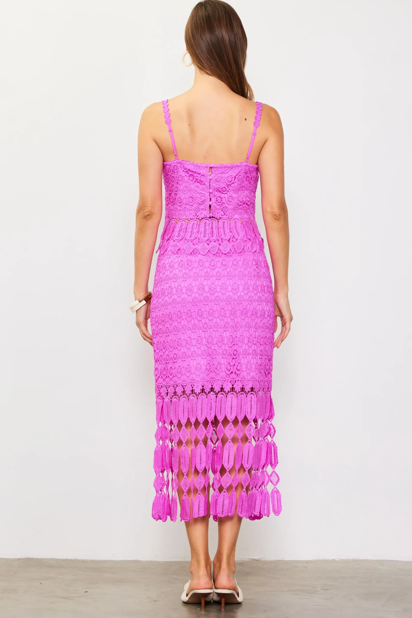 Crochet Midi Skirt with Fringe Detail