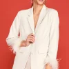 Detachable Feather Cuff Blazer
