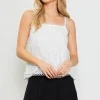 Embroidered Lace Cami Top