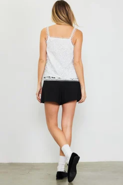 Embroidered Lace Cami Top
