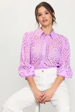 Eyelet Buttondown Shirt