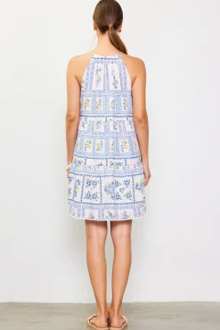 Eyelet Embroidered Print Mini Dress