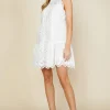Eyelet Lace Mini Dress