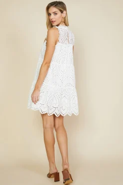 Eyelet Lace Mini Dress