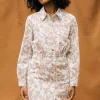 Floral Denim Button Down Dress