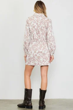 Floral Denim Button Down Dress