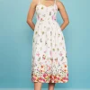Floral Motif Print Midi Dress