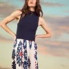 Floral Print Mixed Media Dress