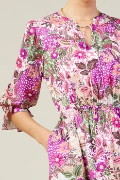 Floral Print Ruffle Maxi Dress