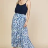 Floral Print Ruffled Wrap Skirt