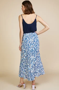 Floral Print Ruffled Wrap Skirt