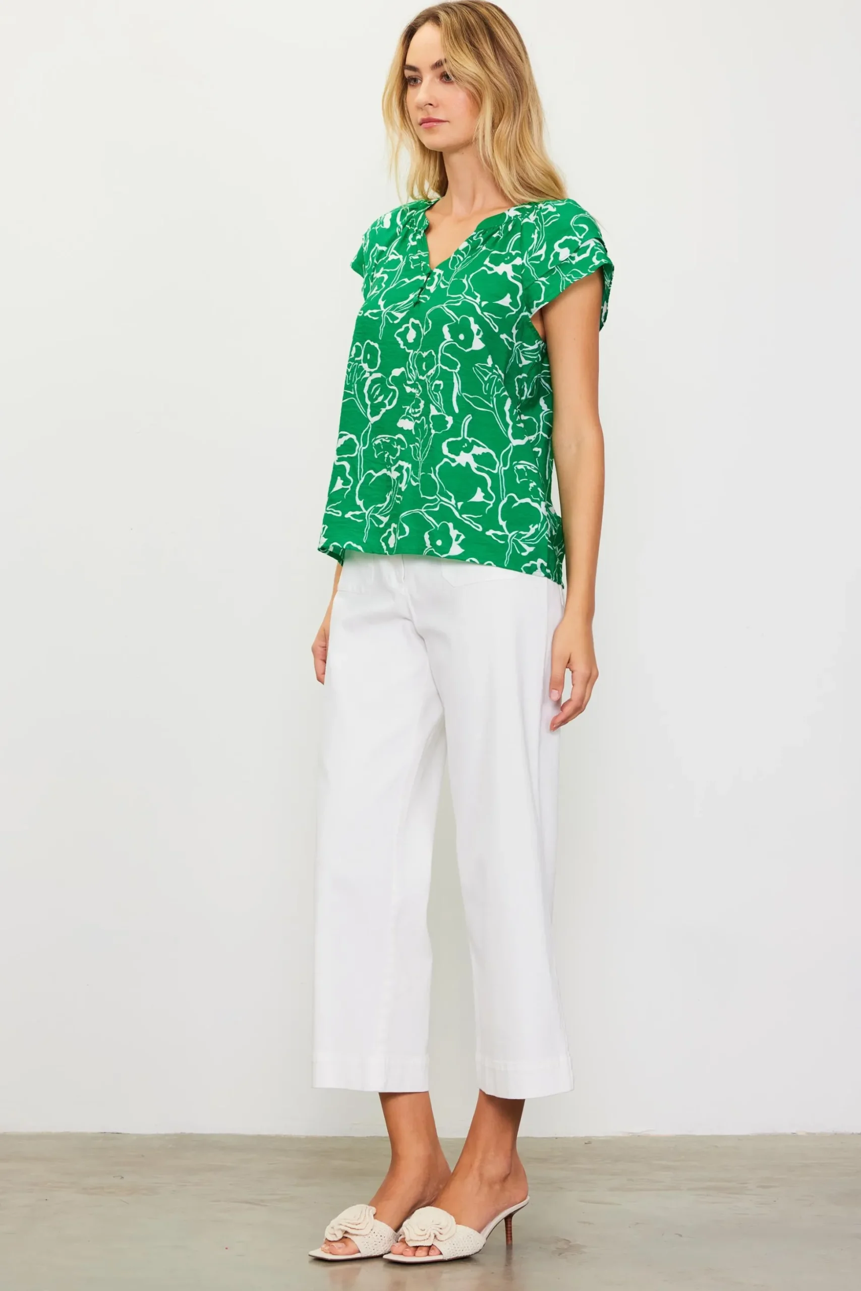 Floral Print Short Sleeve Top