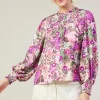 Floral Print Smocked Neckline Blouse