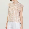 Floral Print Smocked Yoke Top