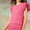 Flutter Sleeve Crochet Sweater