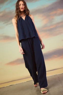 Gaia Smocked Waist Wide Leg Pants