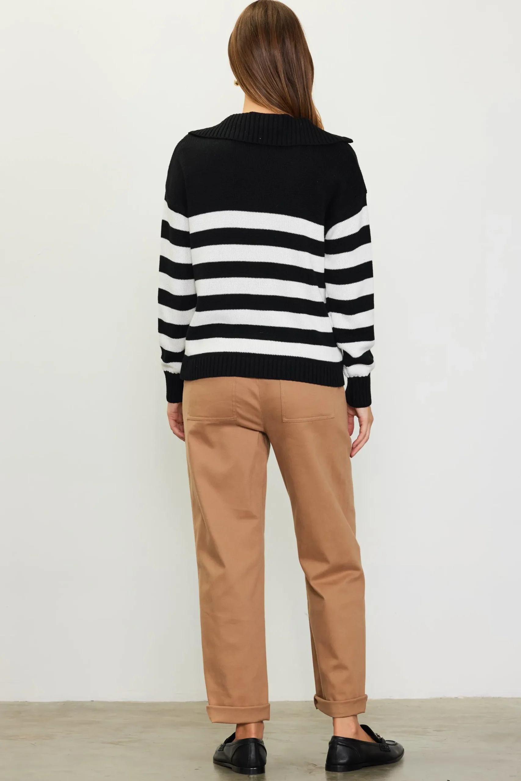 Half-Zip Striped Sweater