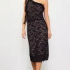 High Waisted Lace Midi Skirt