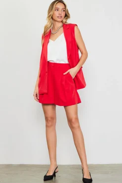 High Waisted Pleated Shorts