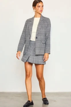 Houndstooth Pleated Mini Skort