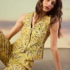 Ilona Floral Print Linen Vest