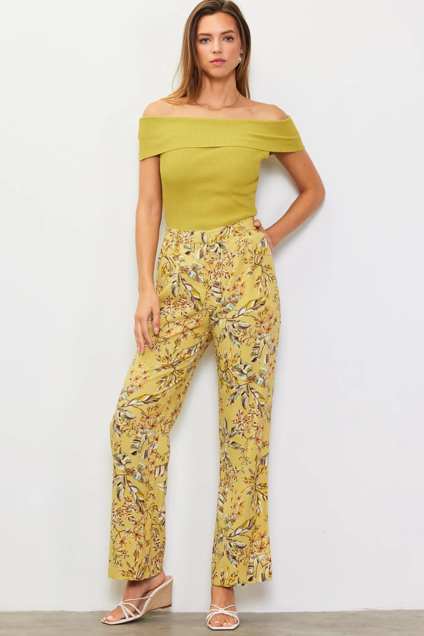 Ilona Floral Print Linen Pants