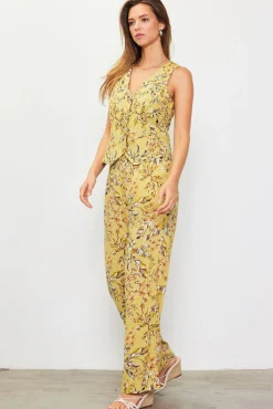 Ilona Floral Print Linen Vest