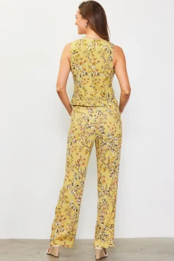 Ilona Floral Print Linen Pants