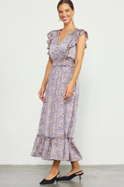 Indira Floral Print Smocked Waist Dress