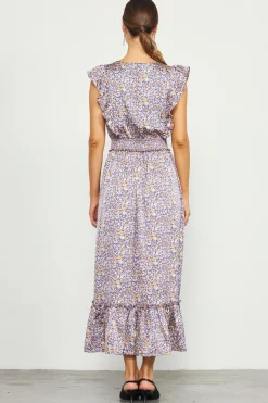 Indira Floral Print Smocked Waist Dress