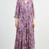 Jacquard Floral Motif Maxi Dress