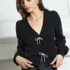 Kaira Ribbon Detail Puff Sleeve Cardigan