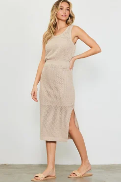 Knit Side Slit Skirt