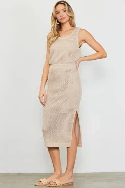 Knit Side Slit Skirt