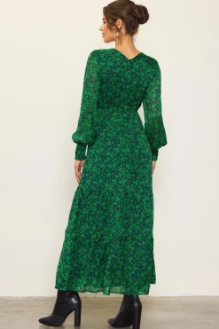 Lily Print Longsleeve Maxi Dress