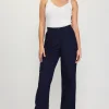 Linen Blend Wide Leg Trousers